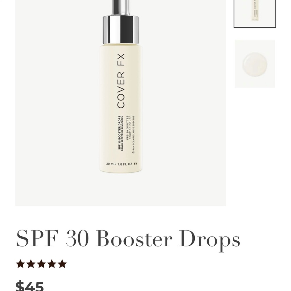 New cover fx SPF 30 booster drops